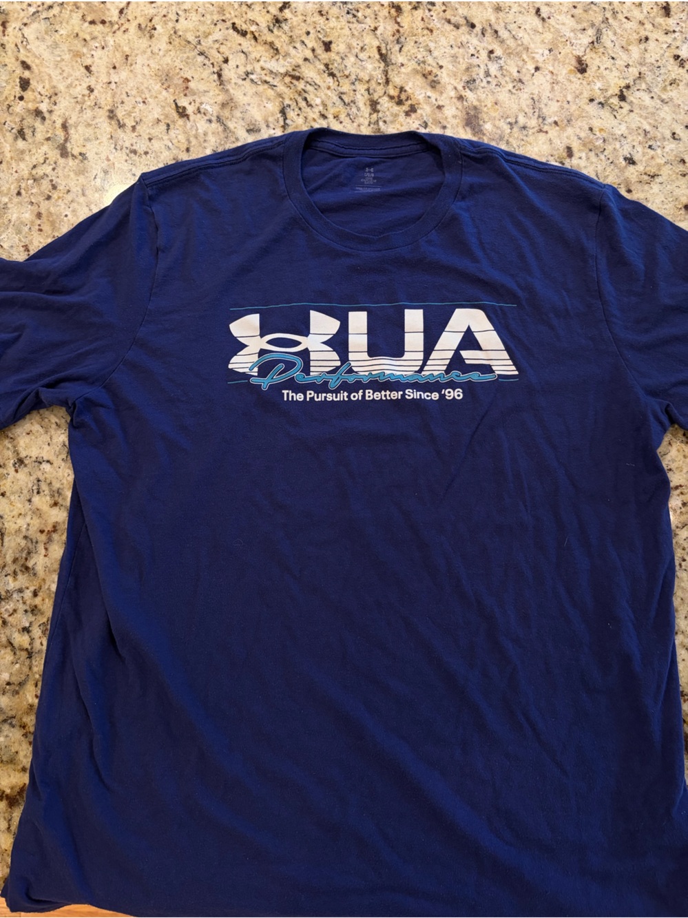 Under Armour Navy Crew Neck Tee with Logo Print